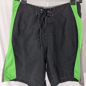Pipeline Men's Board Shorts Black and Green SZ 36